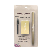 Kit de Savon à Sourcils Personnalisable Sans Logo, Crayon à Sourcils, Kit de Cire Transparente pour Sourcils avec Brosse