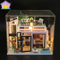 Hongda M903Z Houguang Studio Mini Maison de Poupées en Bois DIY Maison de Poupées Miniature Kit de Maison de Poupées avec Housse Anti-poussière