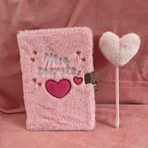 Cuaderno de Peluche con Bordado Brillante y Colorido, Cuaderno de Diario Rosa, Buen Precio, Gran Venta - Product Image 1