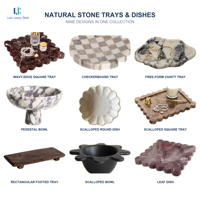 Plateau de toilette en marbre Luca |   Plateau à bijoux et à bagues en marbre naturel pour coiffeuse, comptoir de salle de bain et suite d'hôtes, ODM OEM