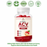 Gummies classiques au vinaigre de cidre de pomme 500 mg en gros pour la détoxification quotidienne, le soutien digestif et immunitaire, supplément végétalien en gommes pour adultes, en vrac