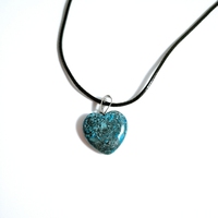 Collier DIY professionnel d'usine, pendentif cœur en turquoise bleue, plaqué or, papillon en unakite