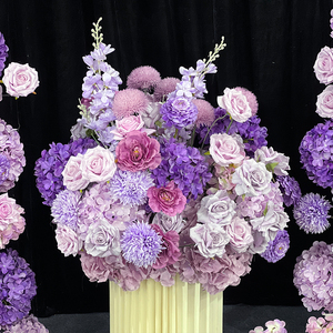 Sunwedding ดอกไม้ประดิษฐ์เหมือนจริงรูปกุหลาบสีม่วงสไตล์โมเดิร์นสำหรับการจัดนิทรรศการแกลเลอรี่และทางเดินในงานแต่งงานในเมือง - Product Image 3