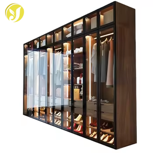 Bedroom Furniture Modern Design Mirror Glass Door Wooden <strong>Wardrobe</strong> Walk In Closet - Product Image 1