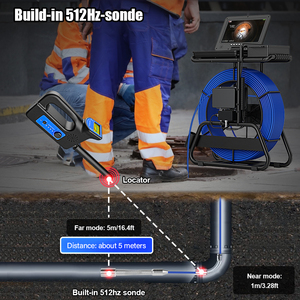 50m 23mm Ống kiểm tra máy ảnh 10.1 inch + tự san lấp mặt bằng 512Hz sonde + mét truy cập cống thoát nước kiểm tra Video nội soi máy ảnh - Product Image 3