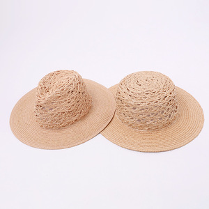 <span class=keywords><strong>Sombrero</strong></span> de Sol de Rafia Calado Estilo Vintage Francés para Mujer, Ala Ancha, Tejido, Estilo Panamá, para Verano y Vacaciones en la Playa - Product Image 2