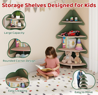 Étagère d'angle Montessori à 4 niveaux, écologique, durable, peu encombrante, organisateur de rangement autoportant en bois pour livres
