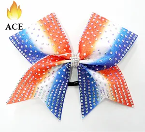 tüm yıldız amigo kurdelesi Suppliers-Wholesale cheerleading bows manufacturer , all star cheer bows with AB rhinestones