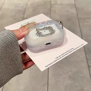 <span class=keywords><strong>Coque</strong></span> souple transparente style minimaliste pour écouteurs iPhone, étui <span class=keywords><strong>Airpods</strong></span> avec strass et boucle suspendue Chat KT, compatible <span class=keywords><strong>Airpods</strong></span> Pro 3 - Product Image 5
