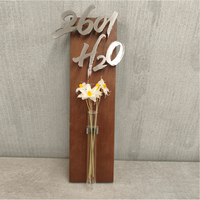 Plaque de porte en bois avec décoration de vase, lettres 3D créatives, plaque d'adresse, décoration murale pour lieu commercial, plaque de porte