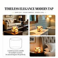 Lampe de table en marbre naturel minimaliste nordique, lumière décorative en pierre de luxe, lampe d'ambiance chaude pour chambre à coucher, salon, décoration de la maison