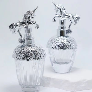 Wholesale Luxury Ladies Perfume <b>Bottles</b> Unique Shape 50ml 80ml Glass Hot Stamping <b>Pump</b> Sprayer - Product Image 5