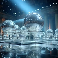 2026 Ballon Miroir Gonflable Géant Argent Or Arc-en-Ciel en PVC, Grande Boule Miroir Gonflable Brillante pour Décoration d'Événements