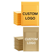 Bolsa de envío de papel Kraft biodegradable con logotipo personalizado, autosellado, resistente al desgarro, Boutique, sobre acolchado a granel, altavoces para teléfonos móviles