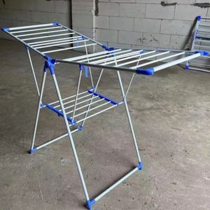 מרפסת חיצונית רב תכליתית, נייר ויבש אנכי מתכתי 19 צינורות כביסה בגדים מתלה ייבוש למכירה - Product Image 6