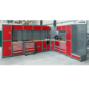 Metal Steel Rolling Garage Series Storage Combination Tool Cabinet Workbench With Storage tools