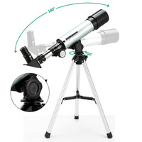 Telescopio Astronómico para Niños de 50 mm con Zoom de 90X, Monocular HD con Trípode de Aluminio y Filtro Lunar para Niños/Adultos/Principiantes
