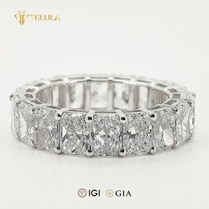 Обручальное кольцо Eternity, 1CT VVS IGI Certificate D E Color, женское золотое кольцо с синтетическим бриллиантом - Product Image 4