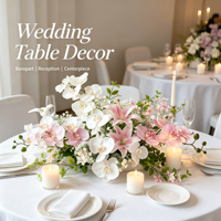 Décoration florale de table pour mariage, banquet, anniversaire, conférence, avec plateau tournant et centre de table artificiel