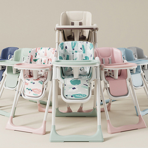 Chaise haute pour bébé, hauteur réglable, pliable, base pivotante en forme de L, caractéristiques de sécurité durables, adaptée à la salle à manger à domicile pour les enfants - Product Image 3