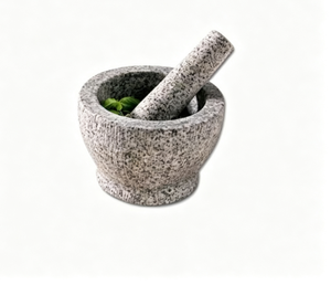 Mortero de granito natural con La Maja grande grabado mortero y Maja - Product Image 1