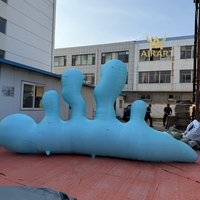 Ornement géant gonflable bleu en forme de monument pour la décoration de parc, ballon corail gonflable pour l'affichage de thèmes marins lors de fêtes