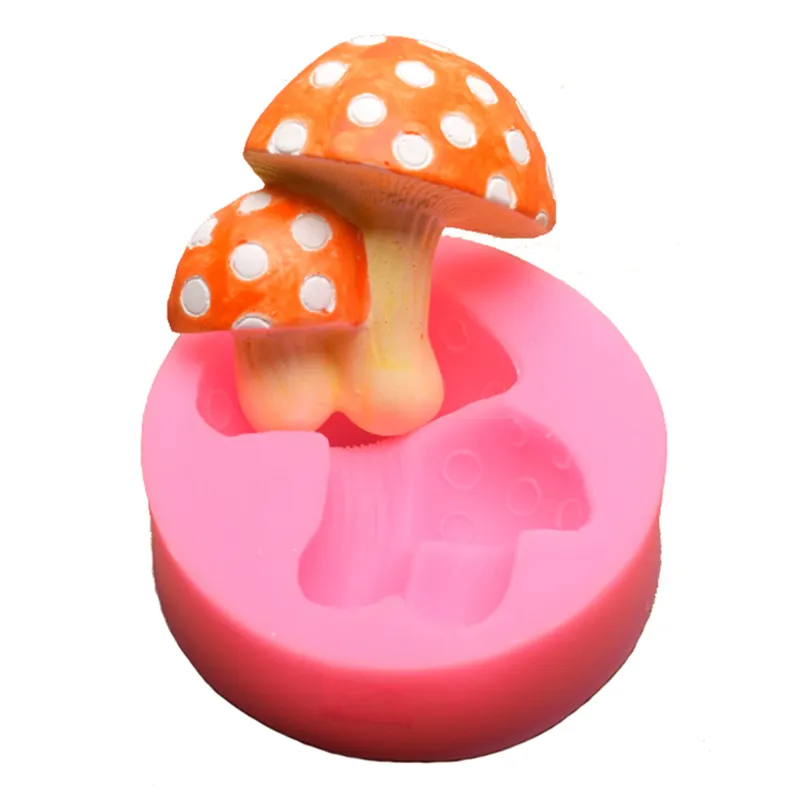 Stampo per torta in silicone fai da te rotondo 2 pz funghi divertenti 3D