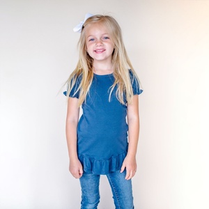 Camiseta de Verano Personalizada para Bebés Niñas, Manga Corta, Estampada, 100% Algodón, Transpirable, Antiarrugas, Cuello Redondo, 180g - Product Image 3