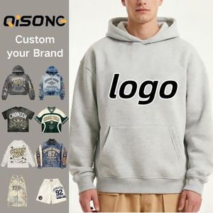 เสื้อฮู้ดดี้สั่งทำขายส่ง แบบสวมหัว ผ้าหนา 100% ผ้าฝ้าย สำหรับผู้ชาย ปักลายตามสั่ง 500 กรัม ผ้าเฟรนช์เทอร์รี่ ไซส์ใหญ่ - Product Image 1