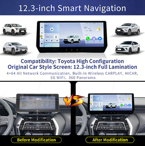 ชุดอุปกรณ์นำทาง GPS อัจฉริยะไร้สาย Carplay Hicar 5G WiFi หน้าจอสัมผัสในรถยนต์ขนาด 12.3 นิ้ว 4+64GB ระบบ Android 14 เครื่องเสียงติดรถยนต์สำหรับ Toyota - Product Image 3