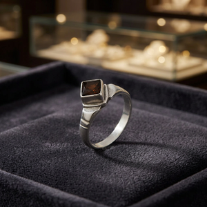 Art Palace Geometric <b>Garnet</b> <b>Ring</b> 925 <b>Silver</b> Bezel Setting Vintage Style Unisex Everyday Wear Gift - Product Image 4