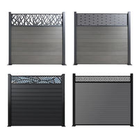 Panneaux de clôture de jardin modernes antirouille en aluminium et WPC pour l'extérieur Clôture décorative en métal et treillis inclus