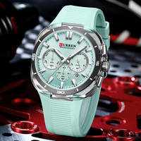 CURREN 8502 Montre-bracelet pour homme tendance, chronographe, date, montre à quartz de haute qualité, étanche, lumineuse, montres pour homme