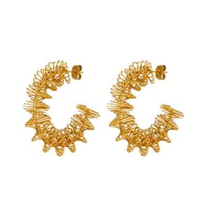 Pendientes de Acero Inoxidable Impermeables con Baño de Oro PVD de 14k y 18k, Joyería de Moda para Mujer, Pendientes de Alambre Enrollado para Primavera - Product Image 6