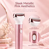 PRITECH Rasoir Électrique 4-en-1 pour Femme, Épilateur Facial, Tondeuse Maillot, Rasoir Sourcils Flexible, Indolore, Rechargeable USB