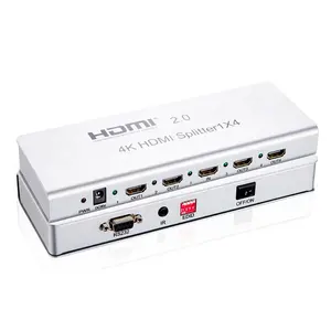 Full Hd 4kx2k Hdmi 1 in 4 out Splitter Support 3D 4 ports 4k 60Hz HDMI Splitter 1x4 With Ac Adaptor