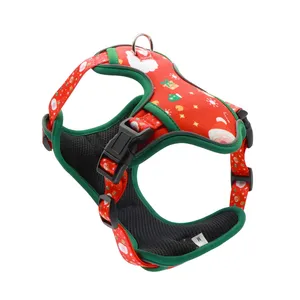 Wholesale Christmas Pet Harness New Canvas Holiday Luxury Cute Design Dog Harness
