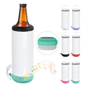 Enfriador de Latas de Cerveza de Acero Inoxidable de Doble Pared y 16 oz con Logotipo Personalizado, Enfriador de Latas Delgadas con Altavoz para Bebidas y Vino - Product Image 6