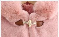Ropa de Invierno al por Mayor para Niños, Capa con Capucha, Abrigos Blancos Cálidos para Niñas, Capa
