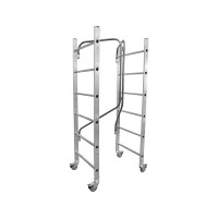 Nouvel échafaudage pliant GIERRE FX001FL en alliage d'aluminium avec plateforme de 4,4 m de hauteur maximale pour 2 personnes
