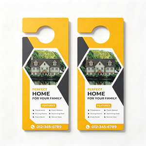 Custom Die Cut Pvc Plastic Waterproof Shaped Door Hanger <b>Card</b> for Hotel Office Promotional Advertising - Product Image 1