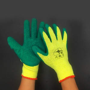 Gants de sécurité Polaris jaunes en gaze, avec revêtement en caoutchouc synthétique vert, résistance aux coupures niveau 3, pour la construction et l'industrie du verre - Product Image 1