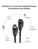 Kabel tembaga PS/2 kabel ekstensi, Mini Din 6pin kabel pria ke wanita untuk komputer PC Keyboard/Mouse