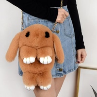 Sac à bandoulière en fausse fourrure lapin mignon et moelleux pour femme, fille et enfant – Mode hiver – Vente en gros