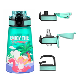 Portable 500ml Bpa-free Space <b>Plastic</b> Water Bottle One-touch Lid Leak-proof Design For Direct Drinking For Travel Camping School - Product Image 4