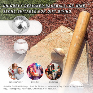 Ensemble de pierres à whisky en verre en forme de balle de golf, ensemble de pierres à whisky en acier inoxydable, ensemble de glaçons en forme de ballon de basket, de baseball - Product Image 6