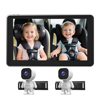 Système de surveillance des animaux de compagnie alimenté par prise de voiture, vision nocturne, pour la sécurité des jeunes pendant les trajets en véhicule, compatible Android, cadeau pour les parents
