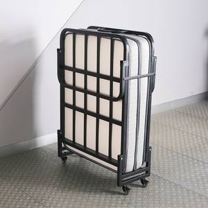 Jinhao Folding <b>Bed</b> Frame 192X75X40CM With Wheels <b>Single</b> Size Space Saving Metal <b>Bed</b> - Product Image 1