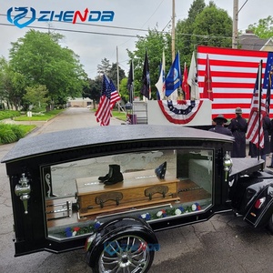 New <b>Trailer</b> Hearse High Quality Electric Hearse New Hot Selling Horse Wagon Black Cars Signal Axle Tow Hearse for Sale - Product Image 4