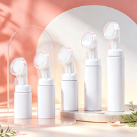 Bouteille moussante en PET de 40 ml, 50 ml, 60 ml, 80 ml, 100 ml avec brosse nettoyante pour le visage - Distributeur à pompe pour nettoyant facial